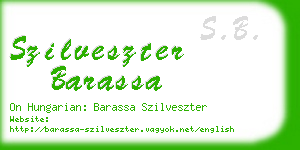 szilveszter barassa business card